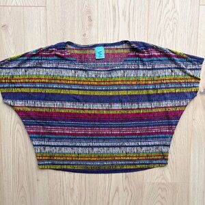 H.I.P. Happening in the Present Multicolor Striped Slashed Knit Top - Size L